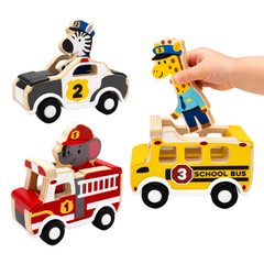 Wooden Pull Back Cars