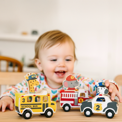 Wooden Pull Back Cars