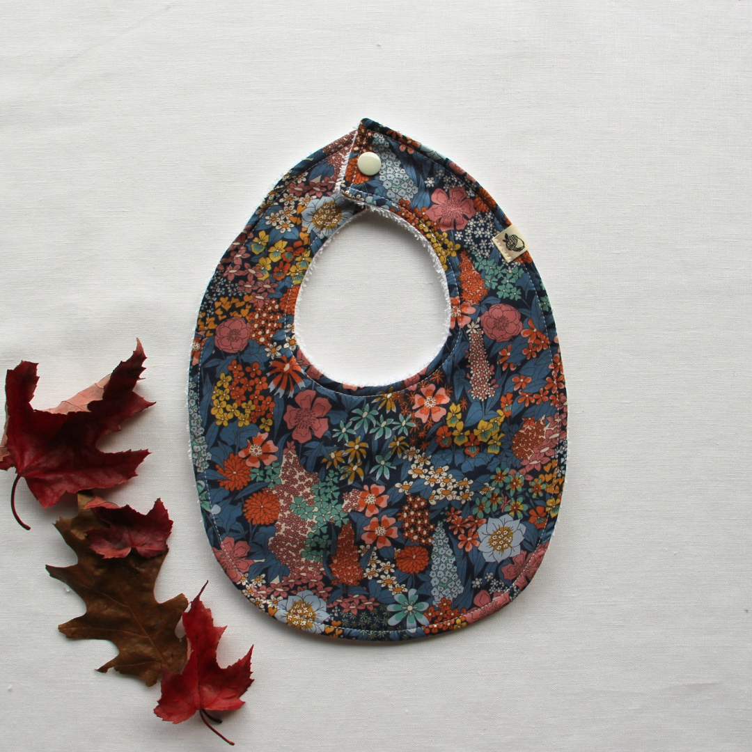 Little Acorn Liberty Bib 'Ciara' - Airforce Blue