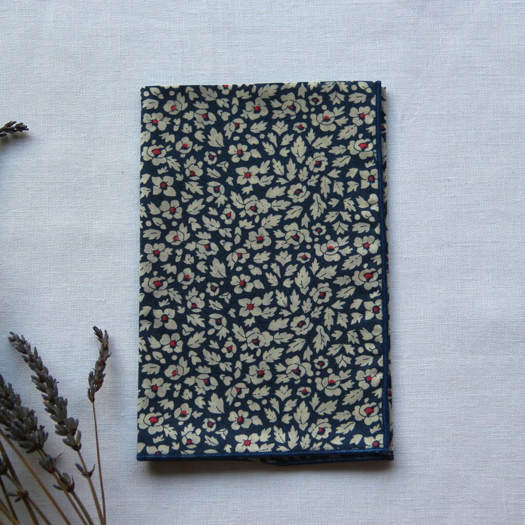 Little Acorn Womens Liberty Hanky 'Feather Fields' - Dark Blue