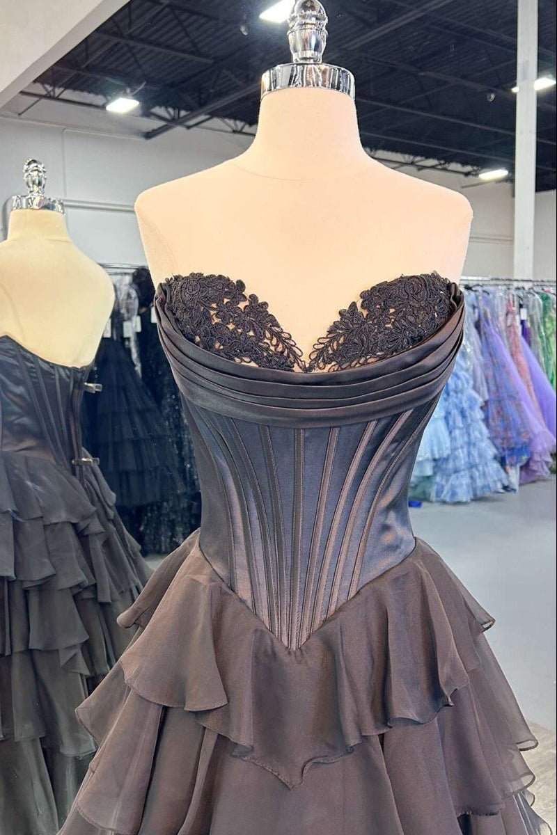 Strapless Satin A-Line Prom Dress - Image 10