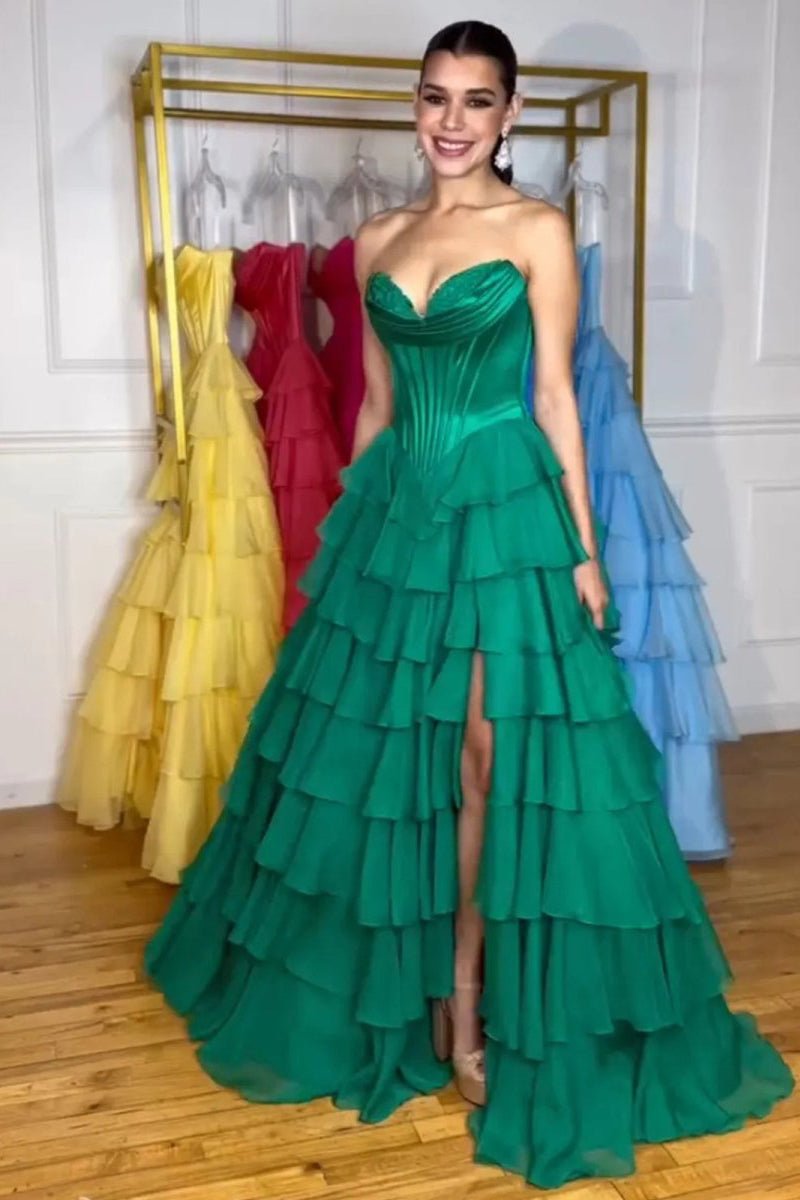 Strapless Satin A-Line Prom Dress - Image 26