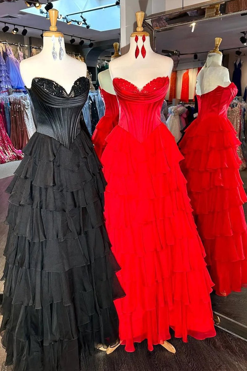 Strapless Satin A-Line Prom Dress - Image 18
