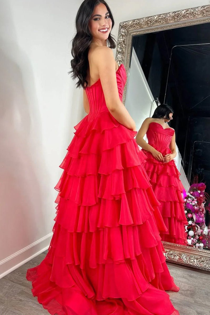 Strapless Satin A-Line Prom Dress - Image 16