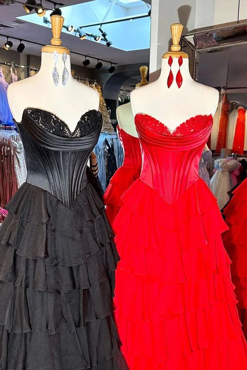 Strapless Satin A-Line Prom Dress - Image 17