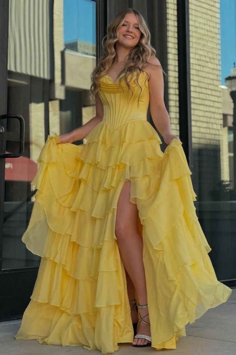 Strapless Satin A-Line Prom Dress - Image 4