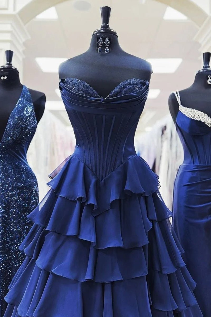 Strapless Satin A-Line Prom Dress - Image 22