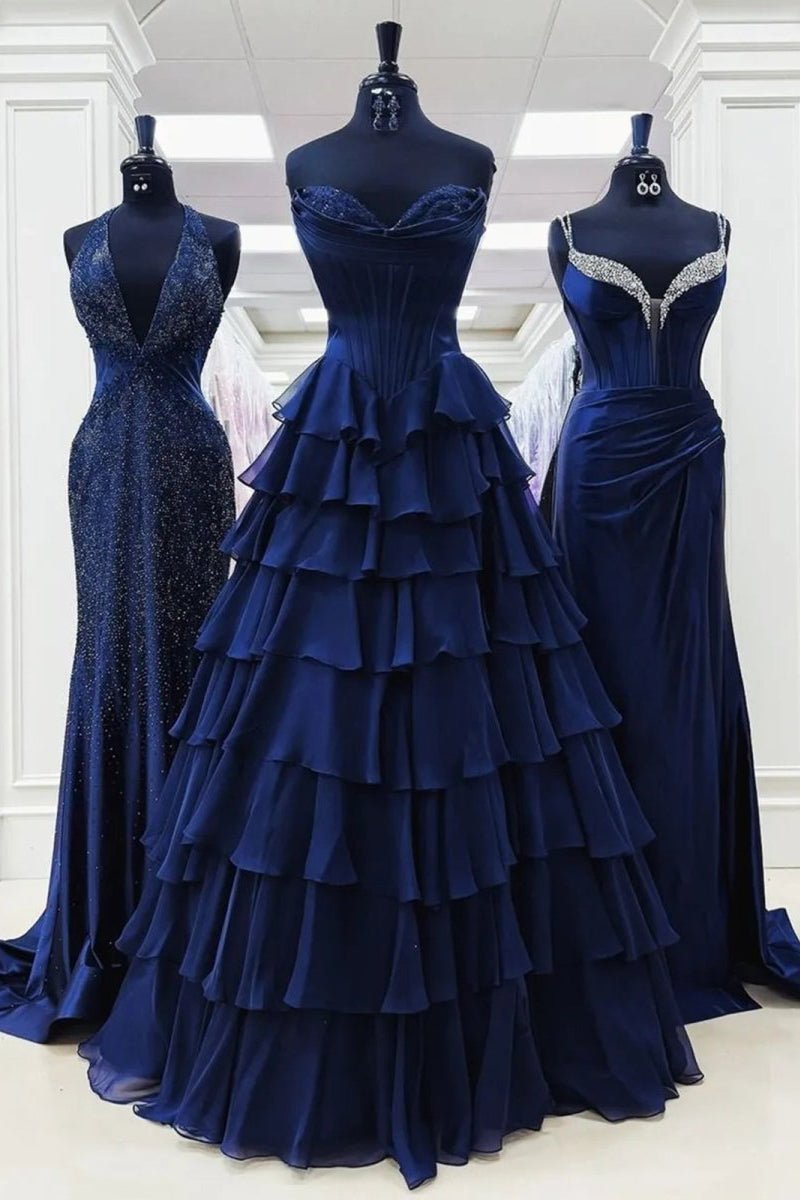 Strapless Satin A-Line Prom Dress - Image 23