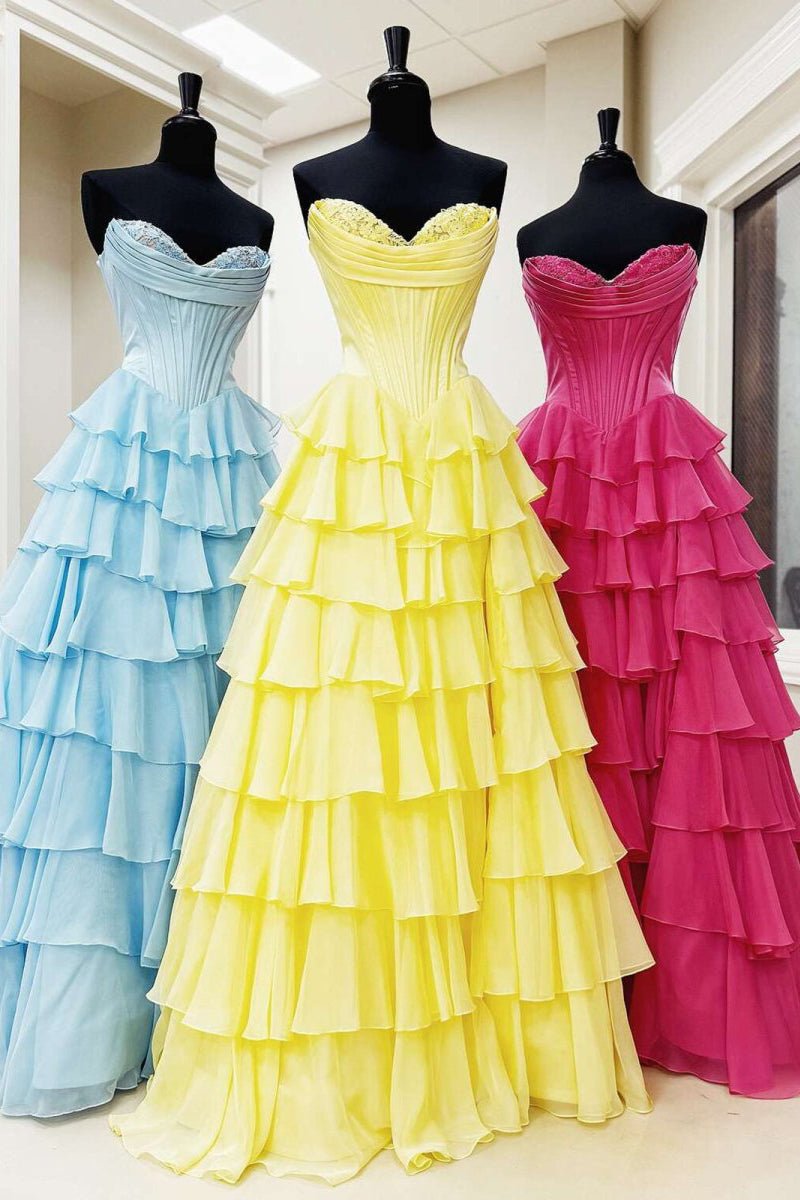 Strapless Satin A-Line Prom Dress - Image 14